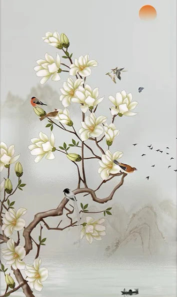 Custom Glass Window Film Static Frosted Light Transmitting Sticker Home Foil Stickers Waterproof Easy to install Flower Birds