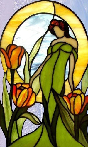 Custom Size Stained Glass Window Film, Static Cling Mermaid /Angel/Jesus Picture For Kitchen Bathroom Bedroom Glass Home Decor