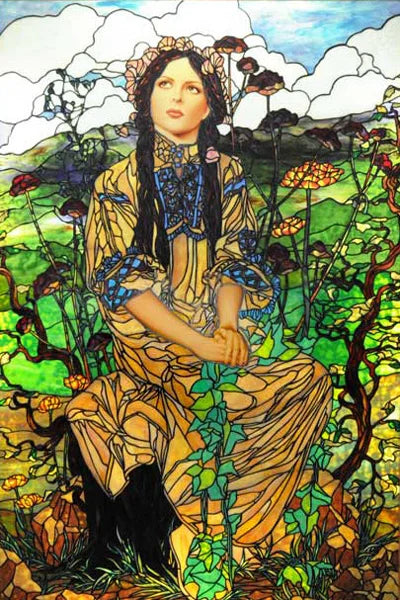 Custom Size Stained Glass Window Film, Church Sticker, Girl Painting, Kitchen, Bathroom, Bedroom, Sliding Door, Home Decor