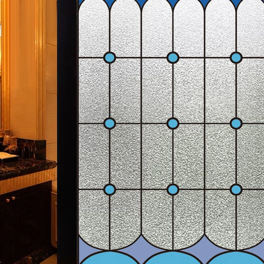 Custom Size Stained Glass Window Film Glue Free Frosted Glass Film Window Grille Bathroom Balcony Kitchen Window Privacy Film