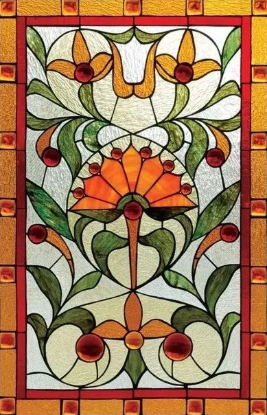 Custom Size Stained Glass Window Film, Frosted Privacy Film, Static Cling, Removable Sticker, Kitchen, Bathroom, Home Decor