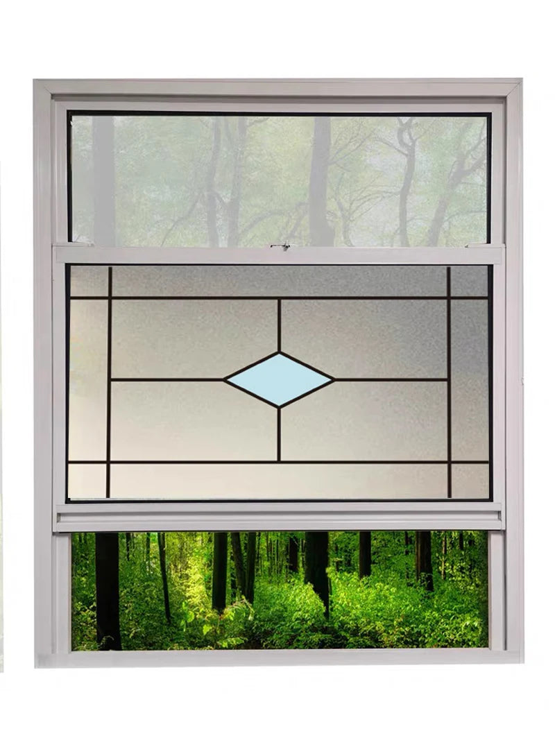 Custom size Window Film Stained Glass Films Frosted Privacy Film Static Cling Removable Sticker Japanese Type Retro Pattern