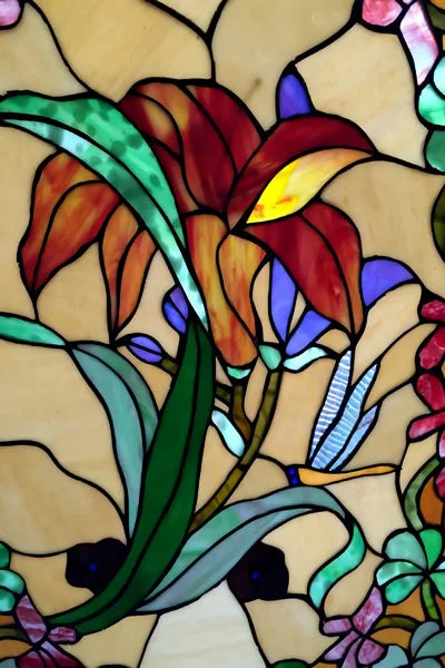 Frosted Stained Glass Window Film, Cross Dove Lily, Static Cling, Church, Home Decor, Bathroom, Kitchen, Door Sticker