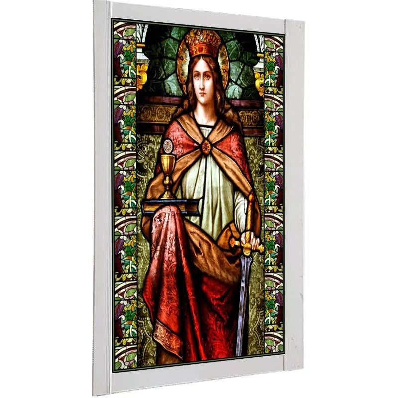 Custom size Stained Glass Window Film European Retro Church Painted Frosted Static Cling Angels Christian Art Virgin Mary