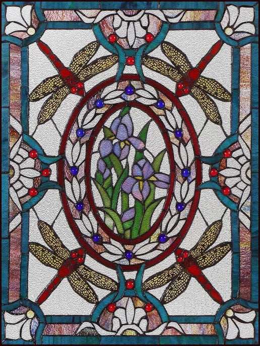 Window Film Frosted Stained Glass Films Customized Victorian-style Static Cling Sticker Kitchen Bathroom Substitute for Curtains