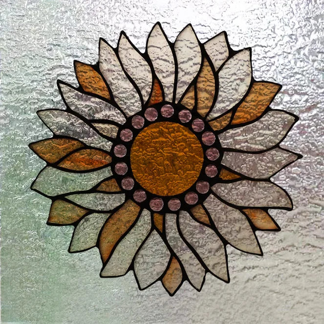 Customized Tiffany Style 3D Stained Glass Window Film,Static Cling Door Sticker,Privacy Frosted Window Decal for Glass Home