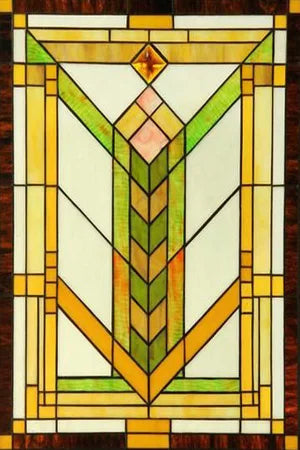 Frosted Stained Glass Window Film, Custom Size Privacy Static Cling, Prairie Style for Kitchen, Bathroom, Office, Skylight