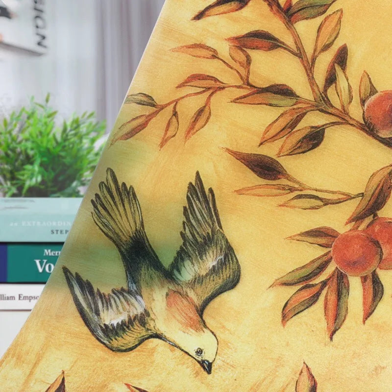 Traditional Fortune Tree and Birds painting Window film on the Glass for Bathroom Sliding door Cabinet Home decor