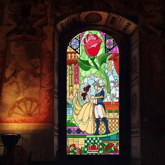 Stained Glass Wndow Film Frosted Glass Sticker Forest Custom Size Princess Prince For Kids Room Door Light Box Poster Home Decor