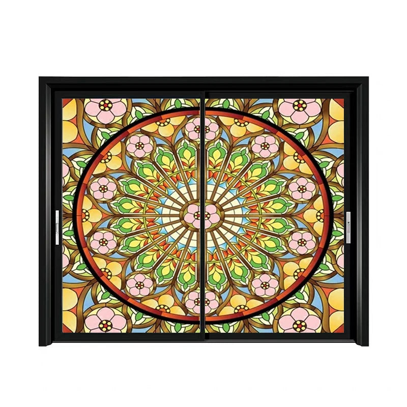 custom size window film electrostatic/self-adhesive frosted stained glass window films church home foil door stickers