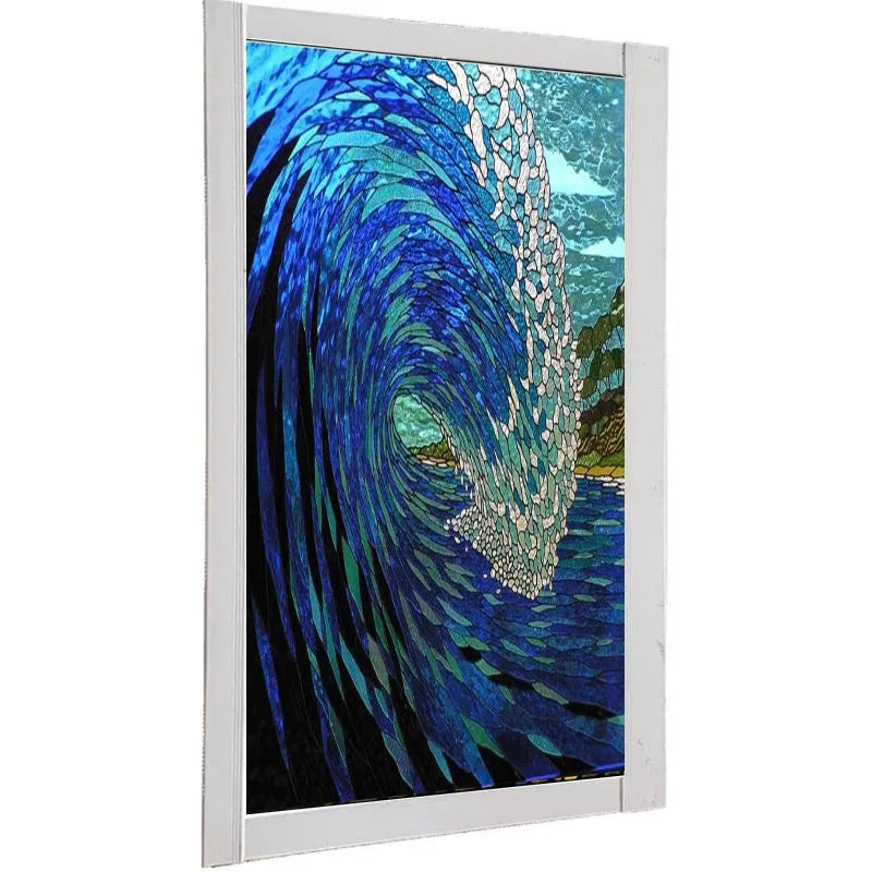 Custom Glass Window Film Static Cling Frosted Blue Glass Films Foil Stickers Waterproof For Bathroom Kitchen Sea Wave Sailboat