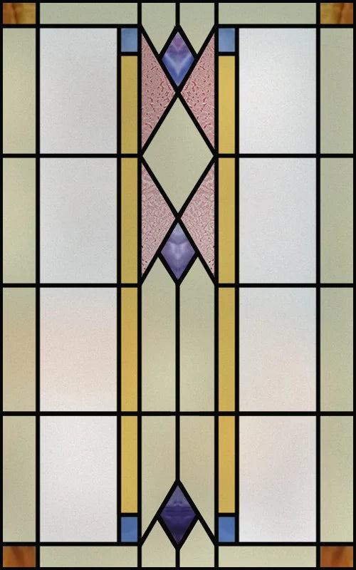 Frosted Stained Glass Window Film, Customized Privacy, Static Cling,Arts and Crafts, Prairie, Art ,Office, Home Decor