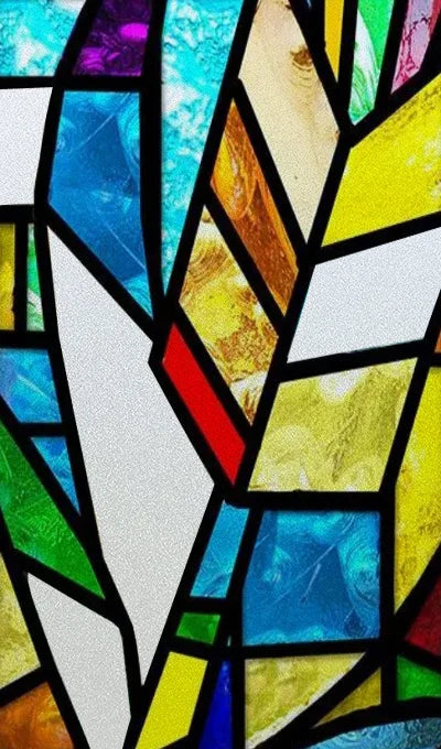 Window Film Frosted Stained Glass Films Customized, Frosted Stained Window Sticker Chuch Style Jesus/Christ Painting