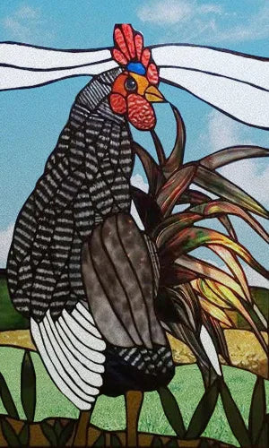 Custom size Glass Films,Stained Glass Stickers Static Cling,Frosted Privacy Print Dragonfly Butterfly for Window Door Home Decor