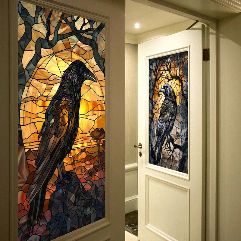 Customized Stained Glass Film Window Films,Static Cling Frosted Privacy Bird Eagle,Bathroom Kitchen Door Sticker