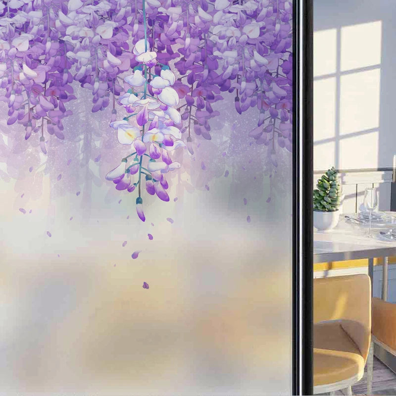 Frosted Stained Glass Window Film, Customized Decor Design, Leaf Static Cling Sticker,Home Decor Foil, Treatment