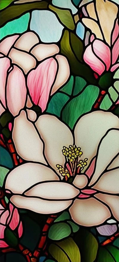 Frosted Stained Glass Window Film, Customized Art Decor Design, Flower Tree, Cat,Static Cling Sticker,Home Decor, Treatment
