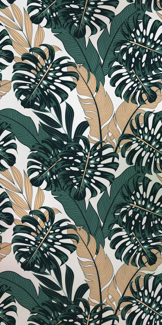 Stained Glass Film, Opaque Sticker,Frosted Static Cing ,Tropical Leaves, Seamless Pattern,Home Decor, Privacy, Custom Size