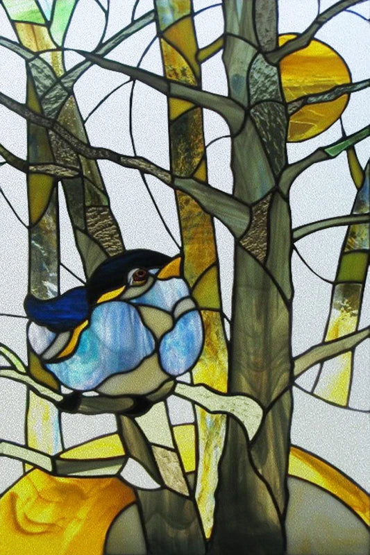 Customized Stained Glass Film Window Films Static Cling Frosted Sticker Tiffany-Style Poster Home Decor Church Peacock Birds