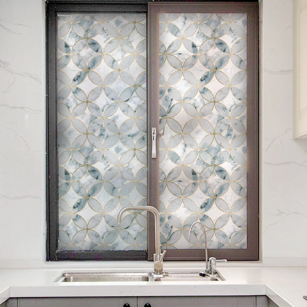 Opaque Frosted Glass Window Film Privacy Glass Stickers Modern Geometric Art Window Decoration for Home Decor Static Cling 2020