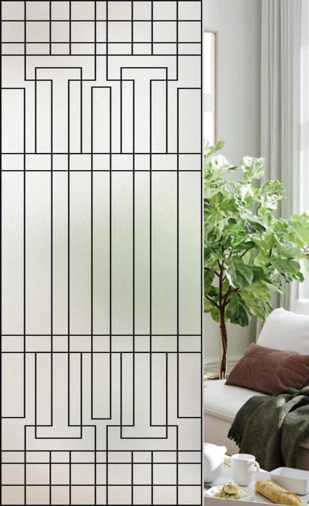 Custom Size Stained Glass Window Film, Frosted Privacy, Static Cling, Retro Country, Door Sticker, Bathroom, Office, Home Decor