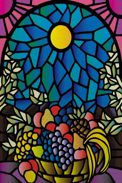 Custom Size Stained Glass Window Film Fruit Pattern Grape Mango Watermelon For Rectangular Shape Glass Office Door Home Decor