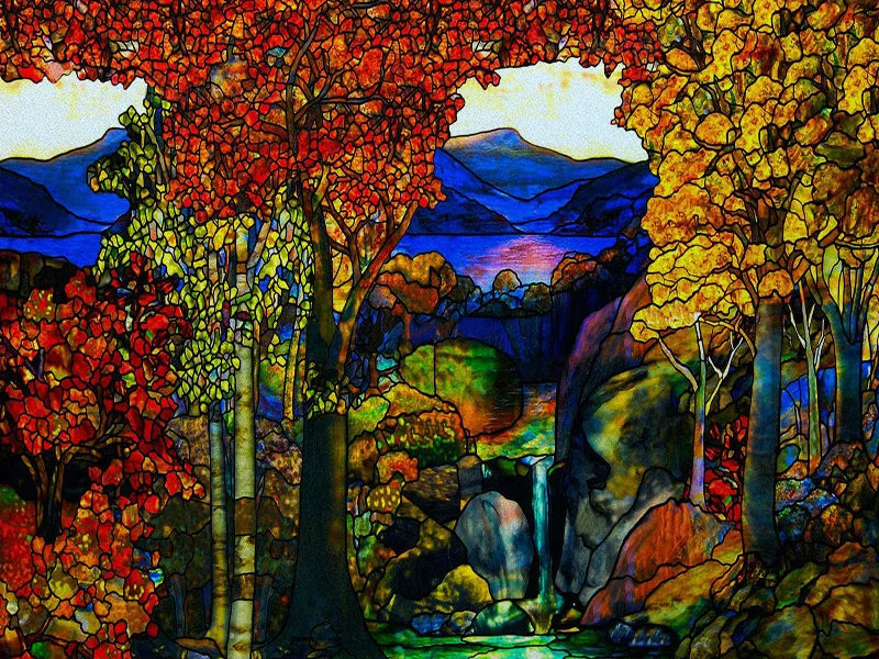 Stained Glass Window Film, Custom Size, Static Cling, Frosted,Flower, Bird, Tree Print for Transom, Glass, Home Decor