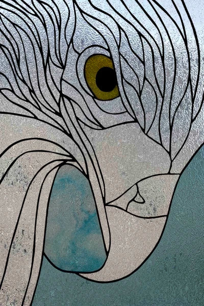 3D Matte Window Film,Stained Glass Decorative Uv Window Sticker,Privacy Frosted Static Cling,Custom size for Glass,Birds,Peacock