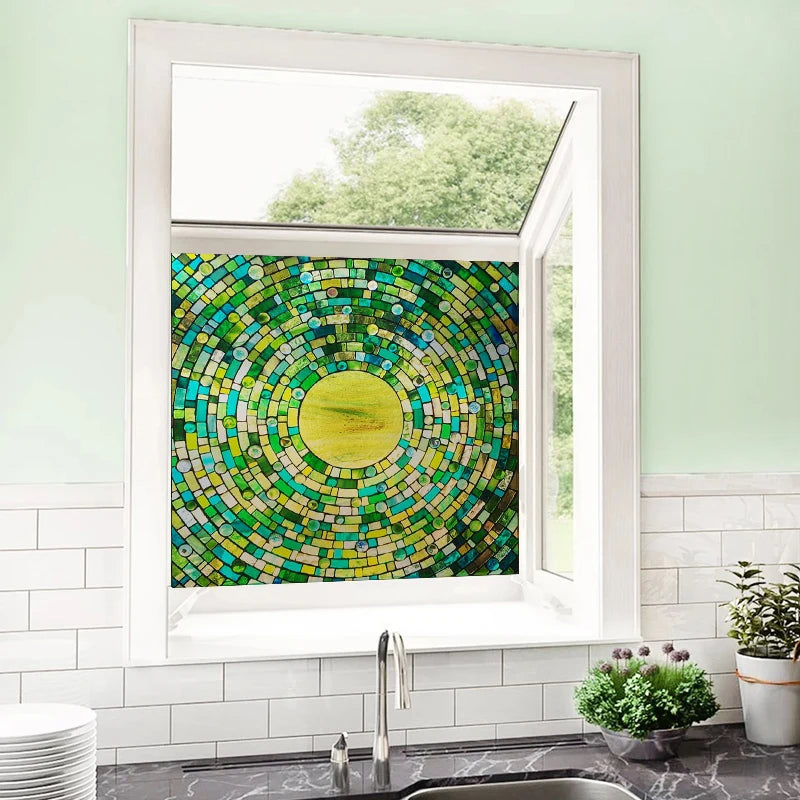 Custom Size Matte Window Film, Stained Glass, Decorative UV Window Sticker, Privacy Frosted Static Cling, Decal for Glass