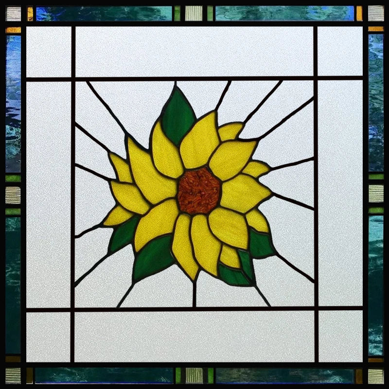 Stained Glass Window Film Frosted Glass Sticker,Custom made to fit any Window Size or Shape,Kitchen Bathroom Door Home Decor