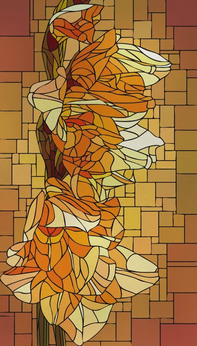 Frosted Stained Glass Window Film, Customized Art Deco Design, Flowers Static Cling Sticker,Home Decor Foil, Treatment