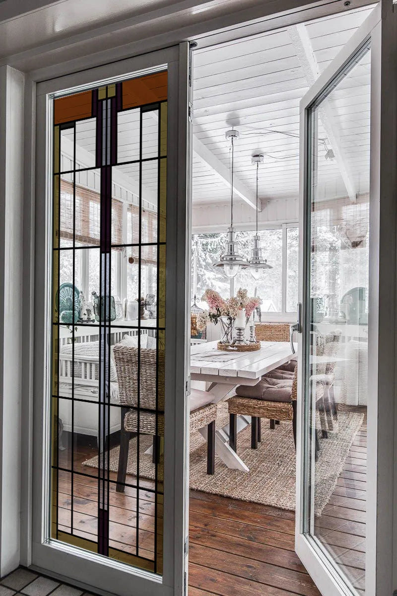 Stained Glass Window Film Transparent/Frosted Glass Sticker Static Cling Prairie Scottish for thin long Glass Door Anticollision