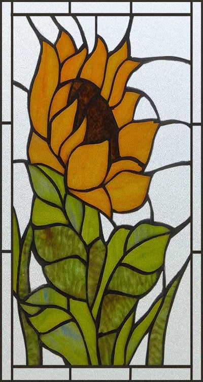 Window Film Stained Glass Stickers,Custom size Static Cling Rose,Flower Privacy Films Door Sticker Kitchen Office Home Decor