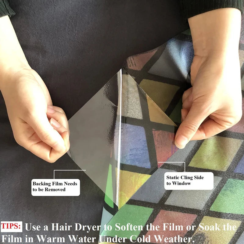 Custom size window film Glass films Stained European mosaics Church Translucent opaque static cling adhesive privacy stickers