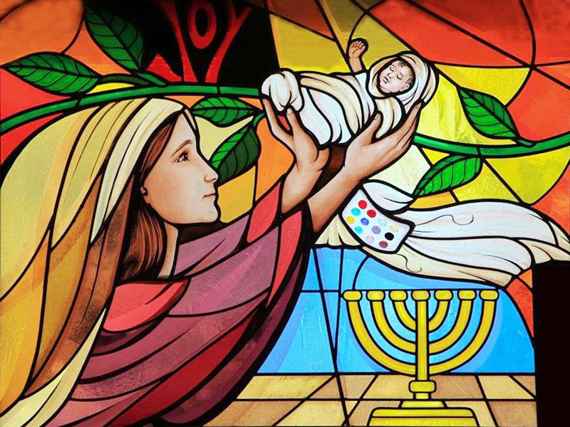 Custom Size Stained Glass Window Film, Frosted Privacy, Static Cling, Church, Mythological People, Transom Window, Home Decor