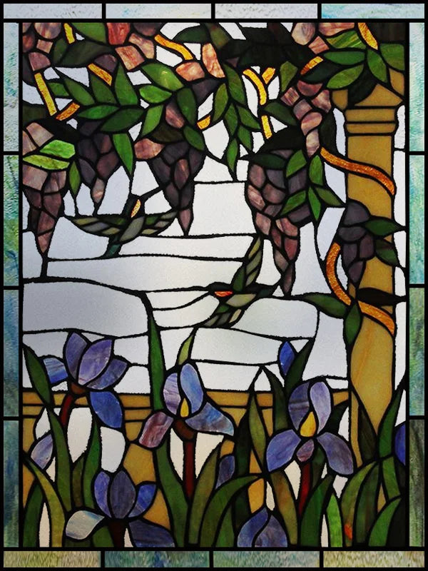 Frosted Stained Glass Window Film, Customized Art, Peacock Hummingbird Static Cling Sticker,Home Decor, Treatment