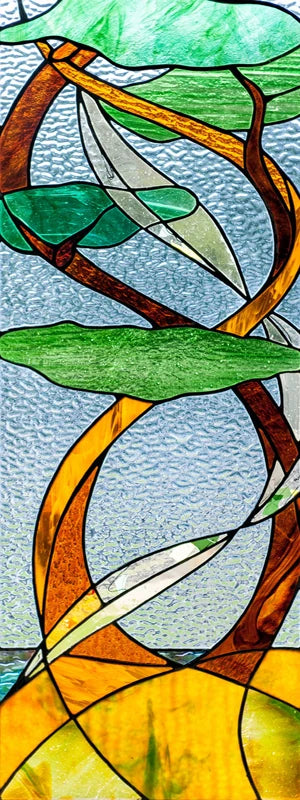 Custom size Stained Glass Films,Flower, Fruit,Tree,Leaf,Bird,Fish Painting Stickers For Bathroom Bedroom Door Office Home Decor