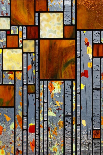 Frosted Stained Glass Window Film, Opaque  Privacy Static Cling , Home-Decor, Sun Catcher Rainbow Color, Window Covering