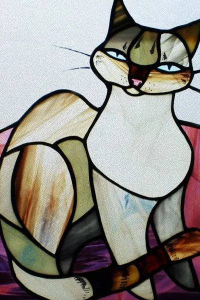 Customized Stained Glass Film Window Films Static Cling Frosted Sticker Japanese-Style Home Decor Cat  Cherry Blossom Poster