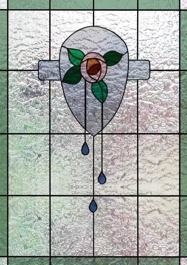 Frosted Stained Glass  Film, 3D Matte,Grid, Transparent,Static Cling,Privacy, Door Sticker,Customized for Office, Home Decor