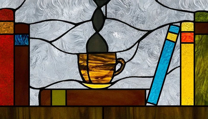 Custom Size 3D Matte Window Film, Stained Glass Decor, UV Window Sticker, Privacy Frosted Static Cling, Book Pattern for Glass