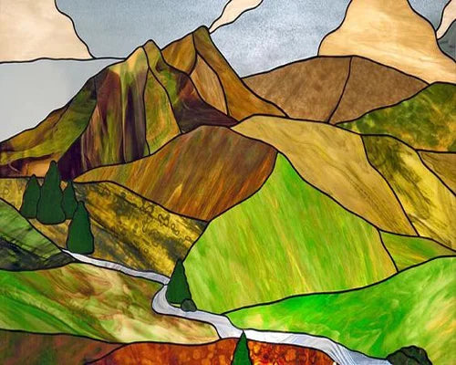 Glass Films Window Sticker Static Cling Frosted Home Decor Private Tint-Film For Door Window Cabinet Wardrobe Village Mountain