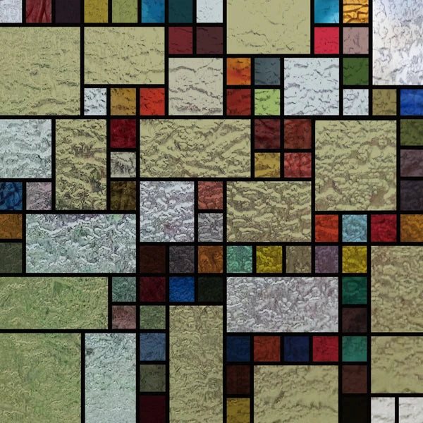 European Church Mosaic Stained Glass Films,Window Stickers Static Cling,Sun, Mosaic, Custom made to fit any Window Size or Shape