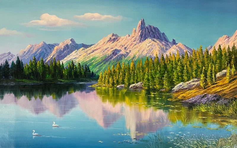 Window Film Stained Glass Stickers,Custom size Static Cling Frosted Privacy, Landscape,Tree Print For Transom Window Glass Home