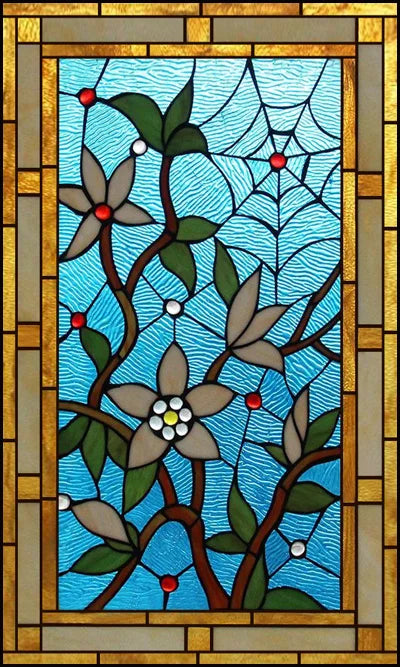 Custom size Glass Films,Stained Glass Stickers Static Cling,Frosted Privacy Print Dragonfly Butterfly for Window Door Home Decor