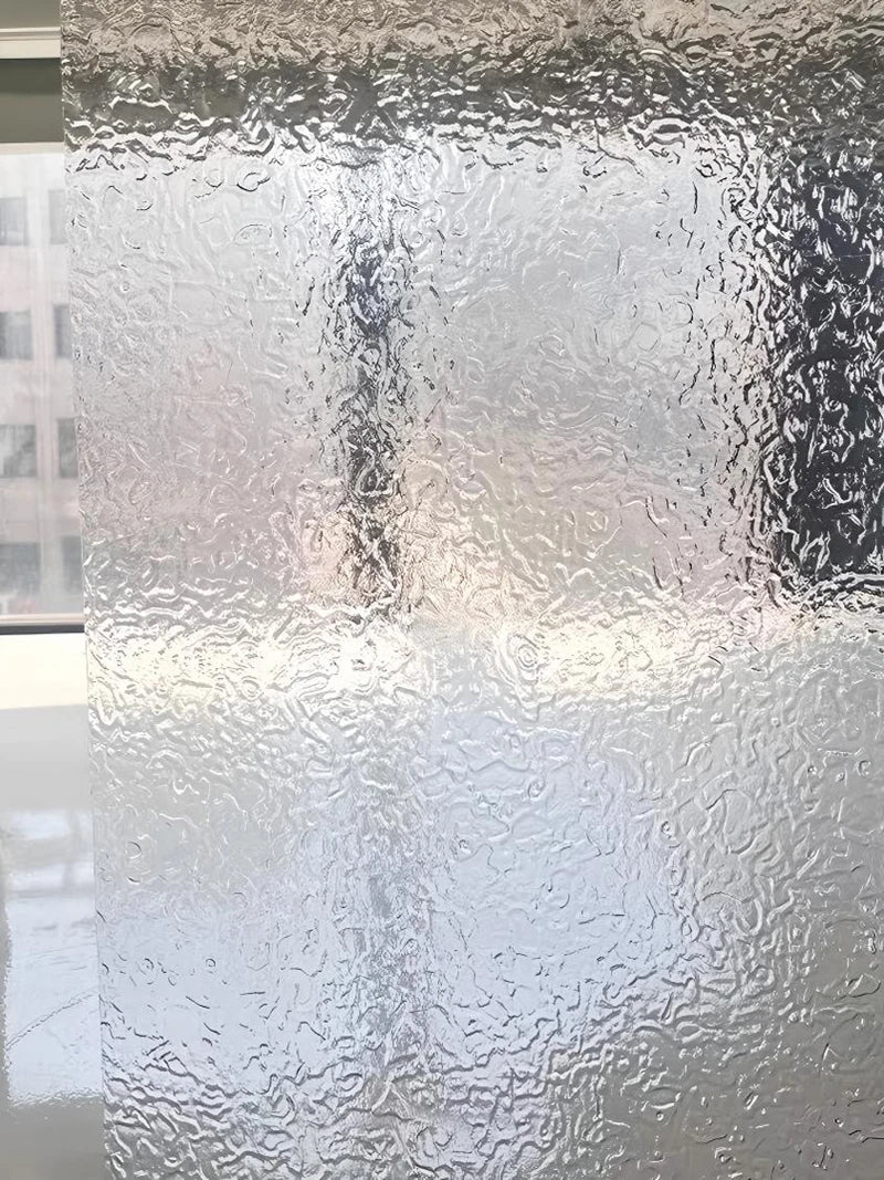 3D Static Cling Glass Films, Retro Decorative Sticker, Privacy etched Glass Window Vinyl, No-Glue,Glass Film for Bathroom Door