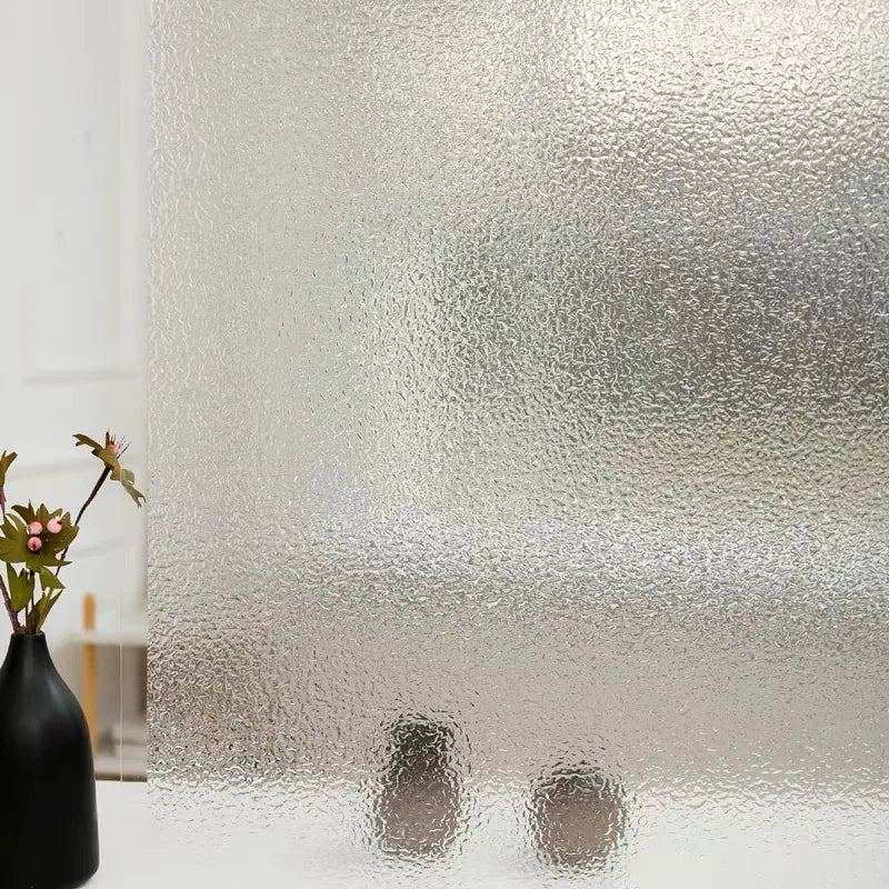 3D Static Cling Glass Films, Retro Decorative Sticker, Privacy etched Glass Window Vinyl, No-Glue,Glass Film for Bathroom Door