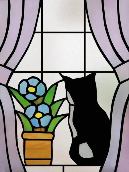 Window Film Stained Glass Films Frosted Static Cling Light-transparent Opaque Privacy Glass Sticker Home Decor Rose Flowers