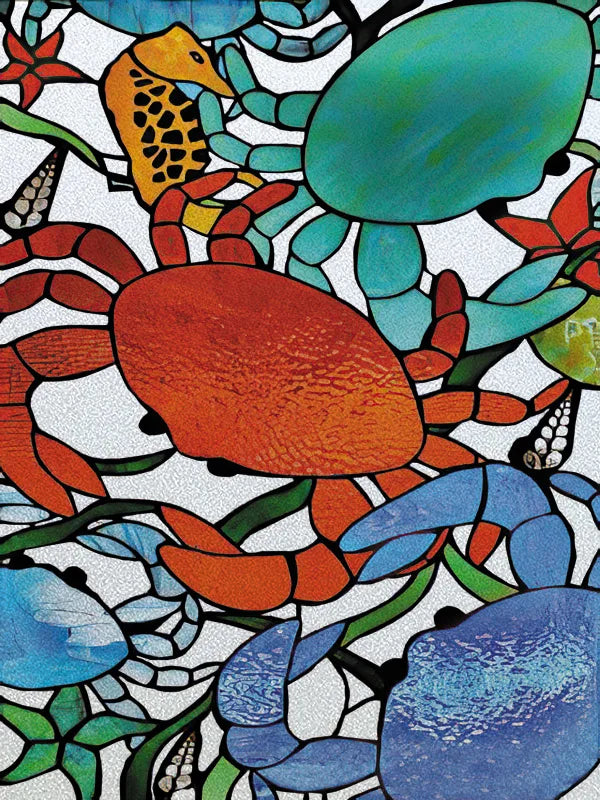 Custom Size Glass Window Film Static Cling Frosted Glass Films Stickers For Wardrobe Bathroom Kitchen Door Fish Dolphin Poster