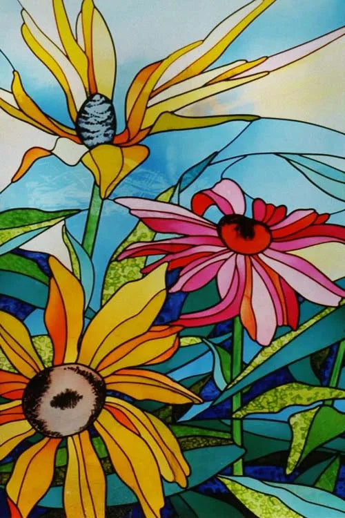 Stained Glass Film Window Sticker Static Cling  Remove Flower Rose Home Decoration for Windows,Custom designs welcom